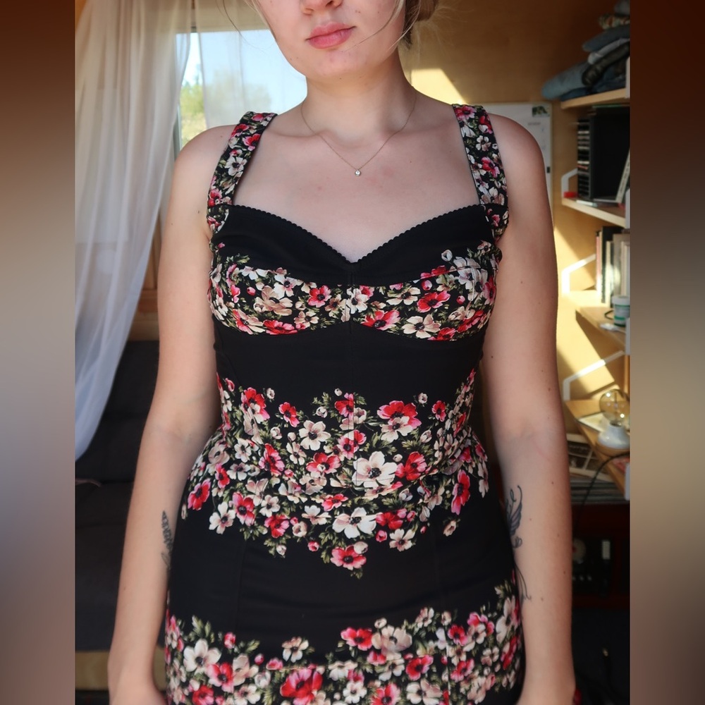 Authentic Dolce & Gabbana Floral Silica Garland Bustier Dress